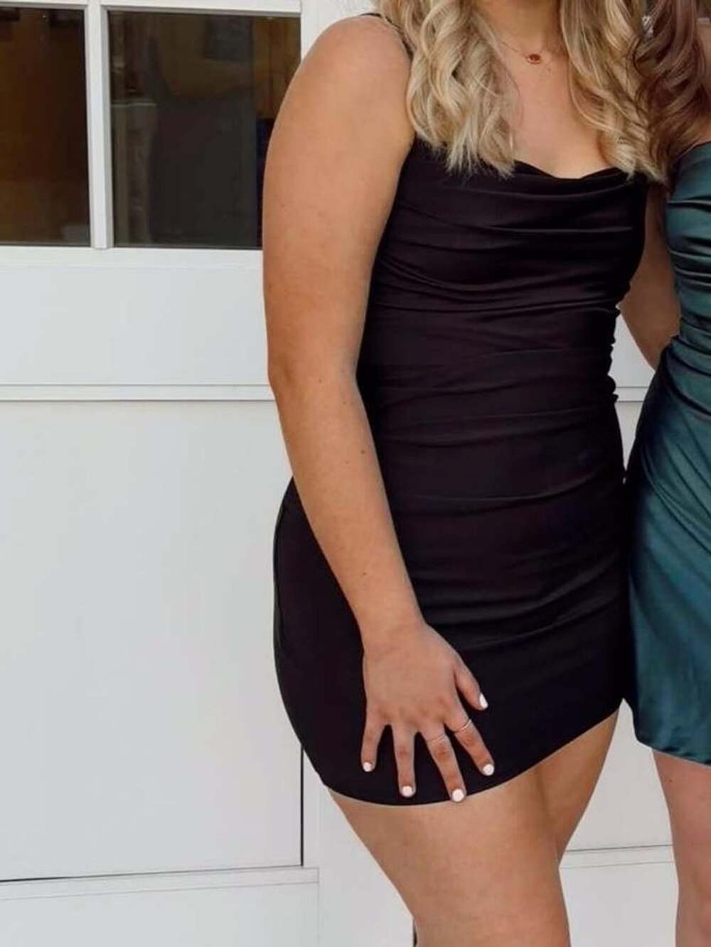 Windsor Black Ruched Mini Dress
